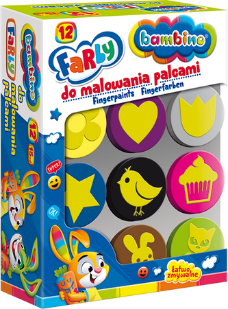 Farby do Malowania Palcami 12 Kolorów Mini Zoo
