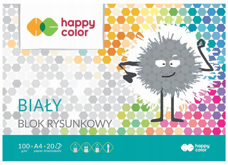 HAPPY COLOR Blok rysunkowy biały PREMIUM A4/20K 