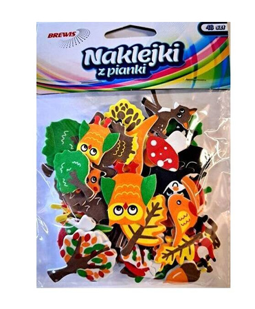 Brewis Naklejki z pianki Zwierzęta leśne 48szt