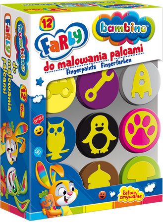 Farby do Malowania Palcami 12 Kolorów Mini Zoo