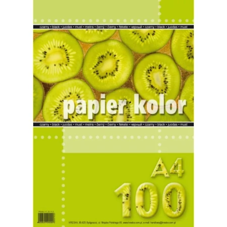 Papier kolor A4 80g/m2 czarny op. 100 ark