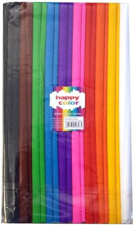  HAPPY COLOR Bibuła marszczona 25x200 Tęcza 10 rol