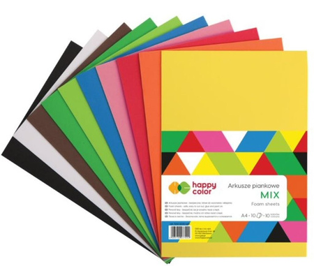  HAPPY COLOR Arkusze piankowe A4/10K Mix 10 kolor.