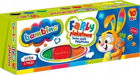 BAMBINO Farby plakatowe 10 kolorów 20ml 