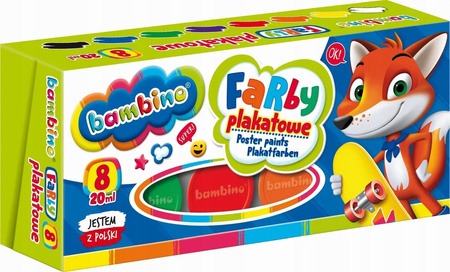 BAMBINO Farby plakatowe 8 kolorów 20ml 