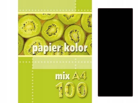 Papier kolor A4 80g/m2 czarny op. 100 ark