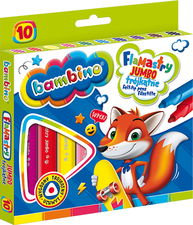 Flamastry 10 Kolorów Jumbo Bambino Trójkątne