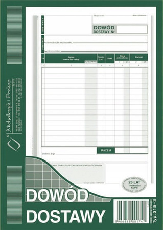 Druk Dowód Dostawy A5 Kopia MiP 315-3
