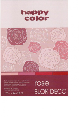 HAPPY COLOR Blok A4/20K DecoRose170g kolor różowy 