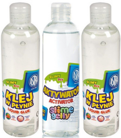 Klej w Płynie 2 x 250 ml + Aktywator do Slime 250 ml Astra