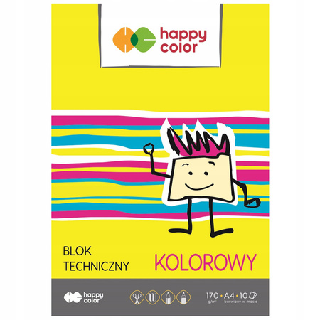 HAPPY COLOR Blok techniczny kolor A4/10K 