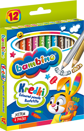 Bambino Grube Kredki Drewniane Jumbo 12 kol.
