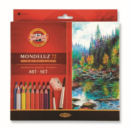 Kredki Koh-I-Noor Mondeluz 72 Kolory + Pędzelki