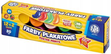 ASTRA Farby plakatowe 12+2 kol x 20 ml 