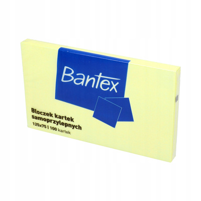 Bantex Karteczki żółte samoprzylepne 125 x 75 100k