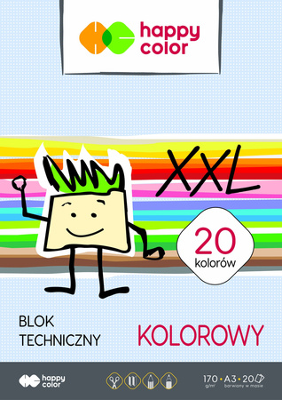 Blok techniczny A3 20 arkuszy kolorowy 170g