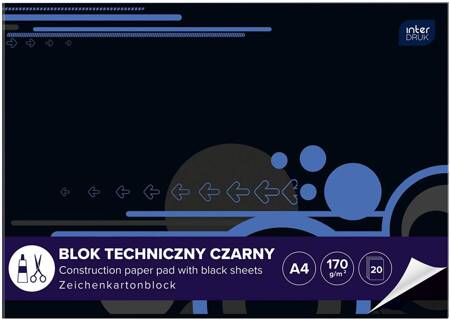 Interdruk Blok Techniczny Czarny A4 10 kartek