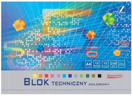 Kreska Blok techniczny kolor A4 12 k. 210g 