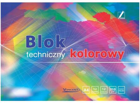 Kreska Blok techniczny kolor A4 12 k. 210g 