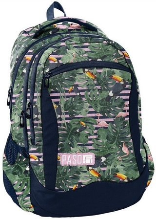 PASO Plecak Młodzieżowy PPMS19-2808 Flamingi Tukany