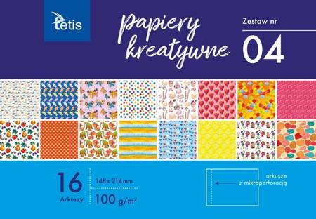 Tetis Papiery kreatywne A5/16K zestaw 4