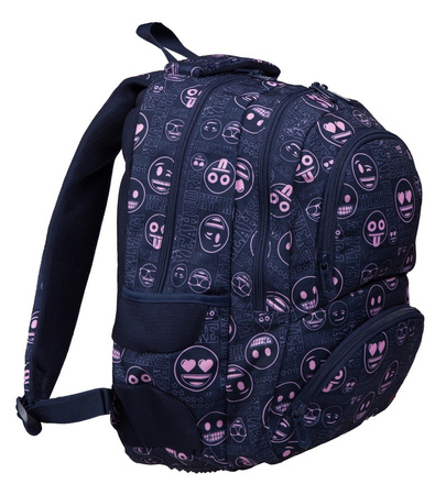 Zestaw Plecak Szkolny Młodzieżowy + Akcesoria Emoji Blue Pink